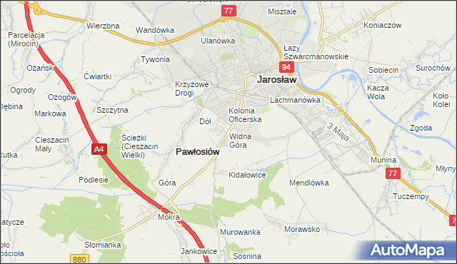 mapa Widna Góra, Widna Góra na mapie Targeo