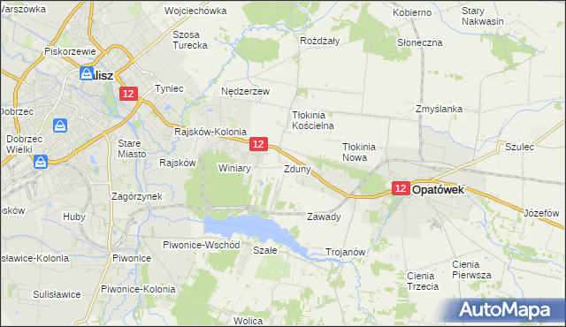 mapa Zduny gmina Opatówek, Zduny gmina Opatówek na mapie Targeo