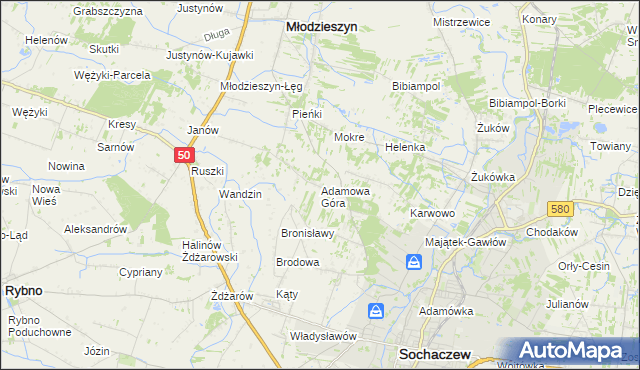 mapa Adamowa Góra, Adamowa Góra na mapie Targeo