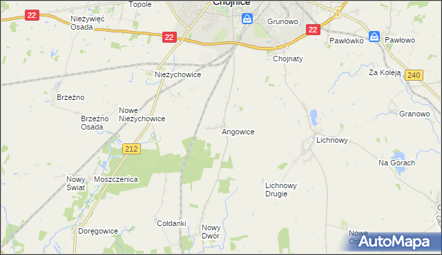 mapa Angowice, Angowice na mapie Targeo