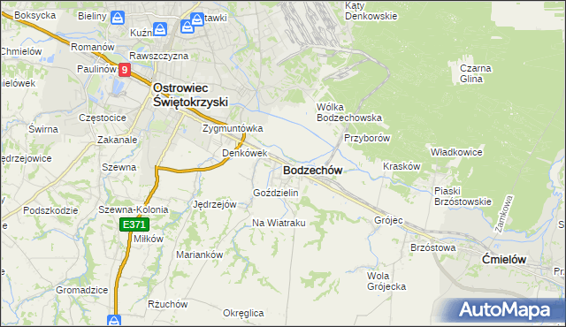 mapa Bodzechów, Bodzechów na mapie Targeo