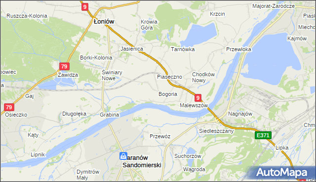 mapa Bogoria gmina Łoniów, Bogoria gmina Łoniów na mapie Targeo