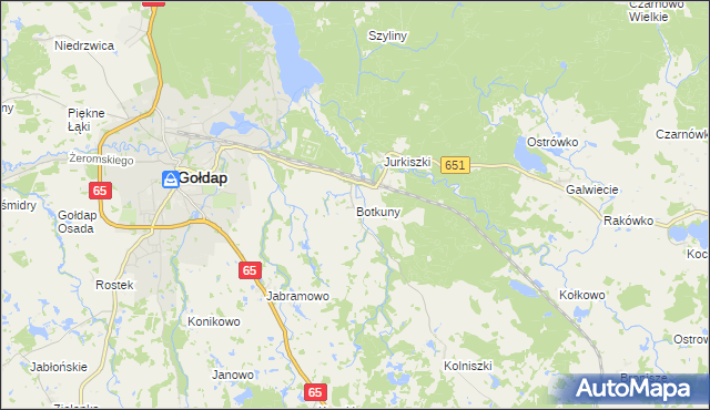 mapa Botkuny, Botkuny na mapie Targeo