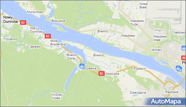 mapa Brwilno gmina Nowy Duninów, Brwilno gmina Nowy Duninów na mapie Targeo