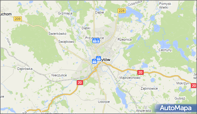 mapa Bytów, Bytów na mapie Targeo