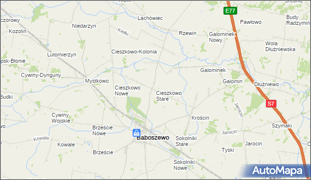 mapa Cieszkowo Stare, Cieszkowo Stare na mapie Targeo