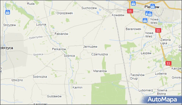 mapa Czarnuszka, Czarnuszka na mapie Targeo