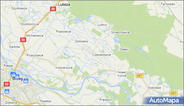 mapa Czepielowice, Czepielowice na mapie Targeo