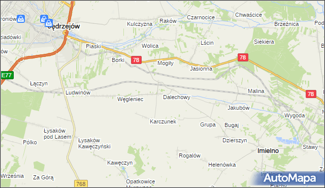 mapa Dalechowy, Dalechowy na mapie Targeo