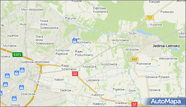 mapa Dawidów gmina Jedlnia-Letnisko, Dawidów gmina Jedlnia-Letnisko na mapie Targeo