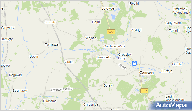 mapa Dzwonek, Dzwonek na mapie Targeo