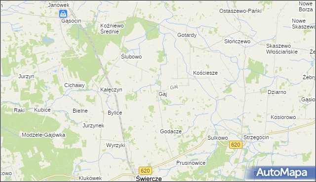 mapa Gaj gmina Świercze, Gaj gmina Świercze na mapie Targeo