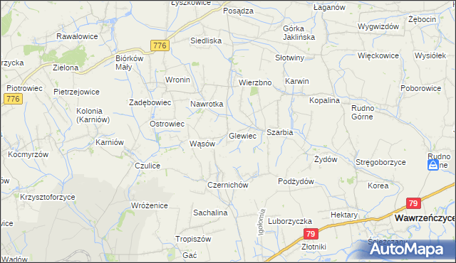 mapa Glewiec, Glewiec na mapie Targeo