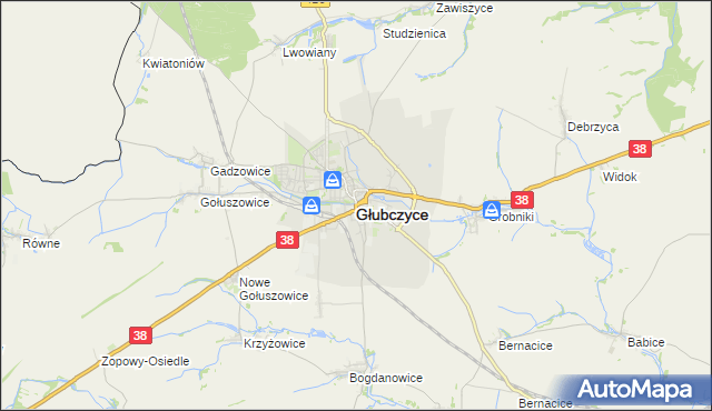 mapa Głubczyce, Głubczyce na mapie Targeo