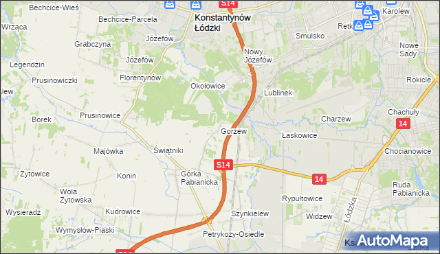 mapa Gorzew, Gorzew na mapie Targeo