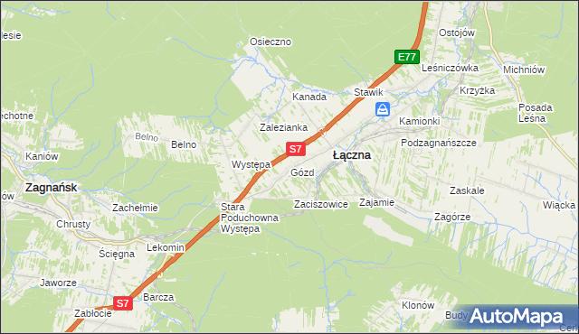 mapa Gózd gmina Łączna, Gózd gmina Łączna na mapie Targeo