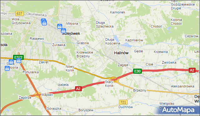 mapa Hipolitów gmina Halinów, Hipolitów gmina Halinów na mapie Targeo