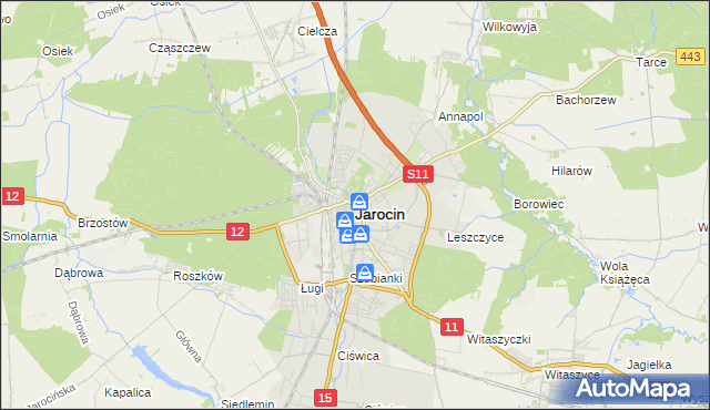 mapa Jarocin, Jarocin na mapie Targeo