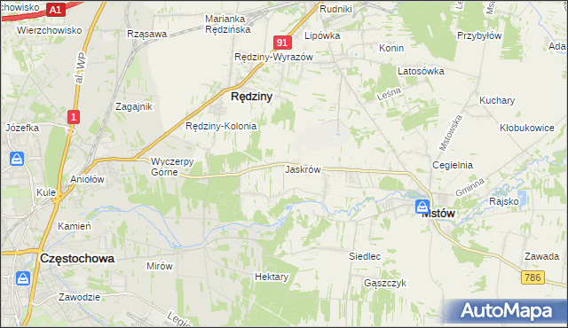 mapa Jaskrów, Jaskrów na mapie Targeo