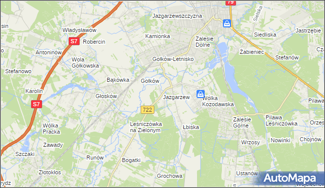 mapa Jazgarzew, Jazgarzew na mapie Targeo