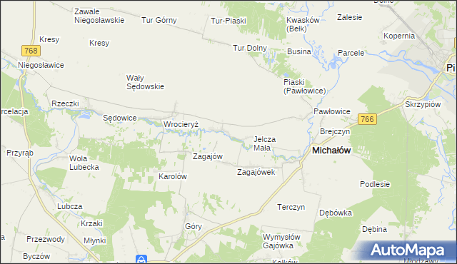 mapa Jelcza Wielka, Jelcza Wielka na mapie Targeo