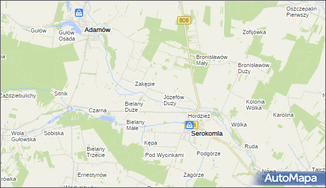 mapa Józefów Duży, Józefów Duży na mapie Targeo