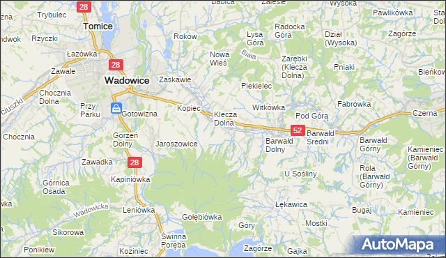 mapa Klecza Górna, Klecza Górna na mapie Targeo