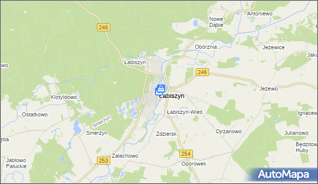 mapa Łabiszyn powiat żniński, Łabiszyn powiat żniński na mapie Targeo
