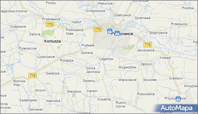 mapa Łaganów, Łaganów na mapie Targeo