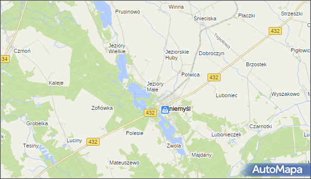 mapa Łękno, Łękno na mapie Targeo