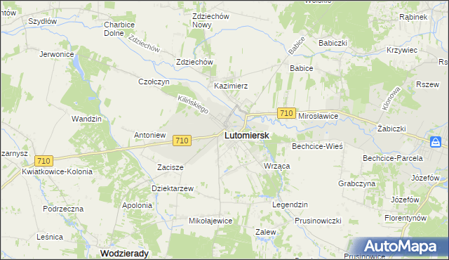 mapa Lutomiersk, Lutomiersk na mapie Targeo