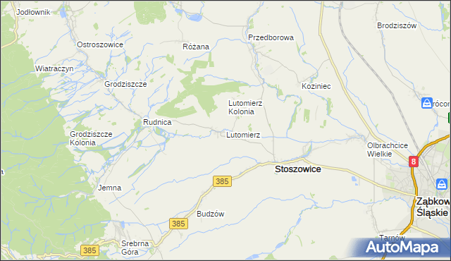 mapa Lutomierz, Lutomierz na mapie Targeo