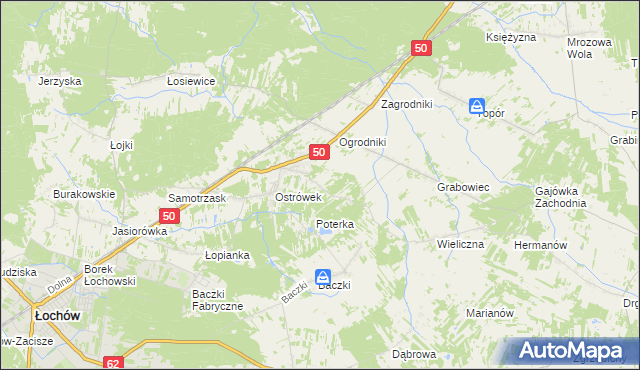 mapa Majdan gmina Łochów, Majdan gmina Łochów na mapie Targeo