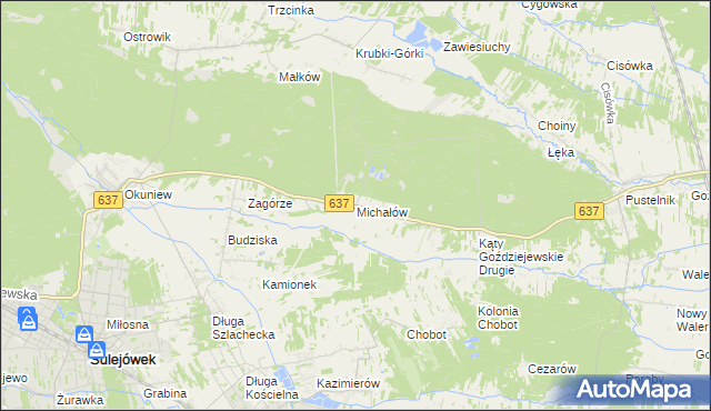 mapa Michałów gmina Halinów, Michałów gmina Halinów na mapie Targeo