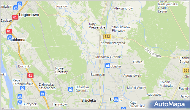 mapa Michałów-Grabina, Michałów-Grabina na mapie Targeo