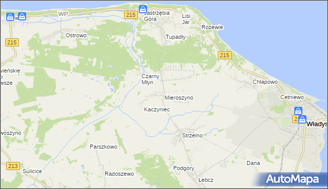 mapa Mieroszyno, Mieroszyno na mapie Targeo