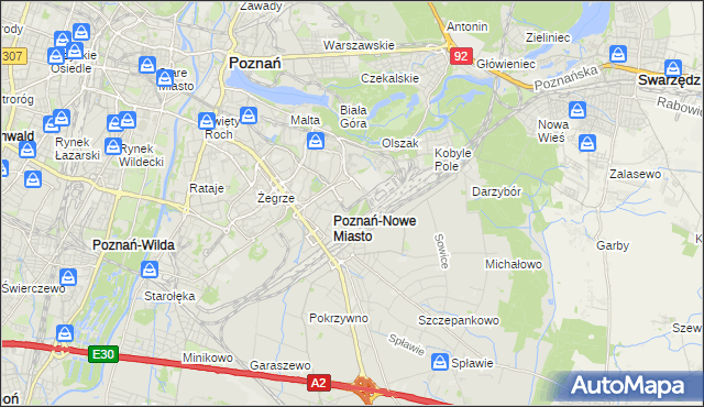 mapa Nowe Miasto gmina Poznań, Nowe Miasto gmina Poznań na mapie Targeo