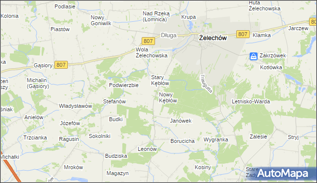 mapa Nowy Kębłów, Nowy Kębłów na mapie Targeo