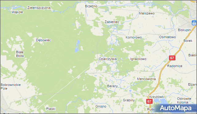 mapa Oparczyska, Oparczyska na mapie Targeo