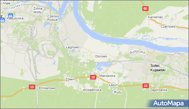 mapa Otorowo gmina Solec Kujawski, Otorowo gmina Solec Kujawski na mapie Targeo