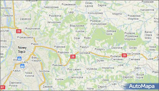 mapa Paszyn, Paszyn na mapie Targeo