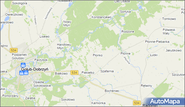 mapa Płonko, Płonko na mapie Targeo