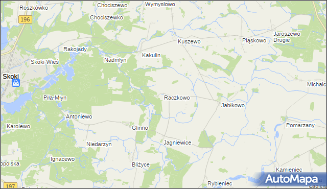 mapa Raczkowo, Raczkowo na mapie Targeo