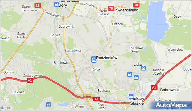 mapa Radzionków, Radzionków na mapie Targeo