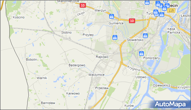 mapa Rajkowo, Rajkowo na mapie Targeo