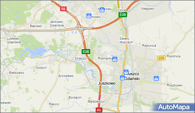 mapa Rotmanka, Rotmanka na mapie Targeo