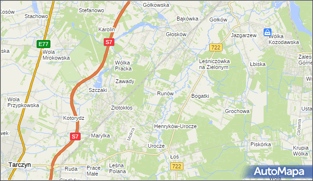 mapa Runów, Runów na mapie Targeo