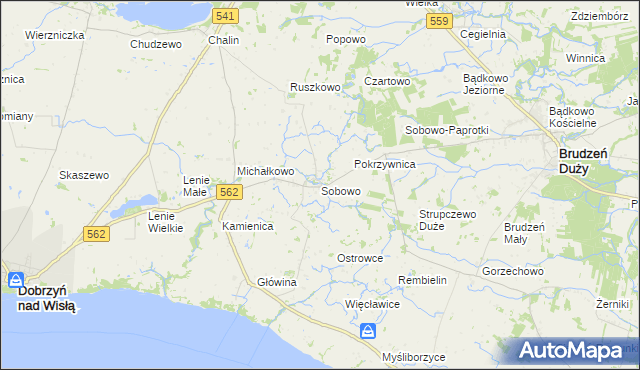 mapa Sobowo, Sobowo na mapie Targeo