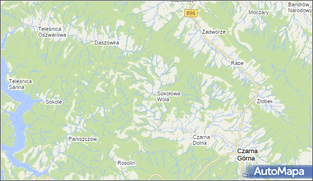 mapa Sokołowa Wola, Sokołowa Wola na mapie Targeo