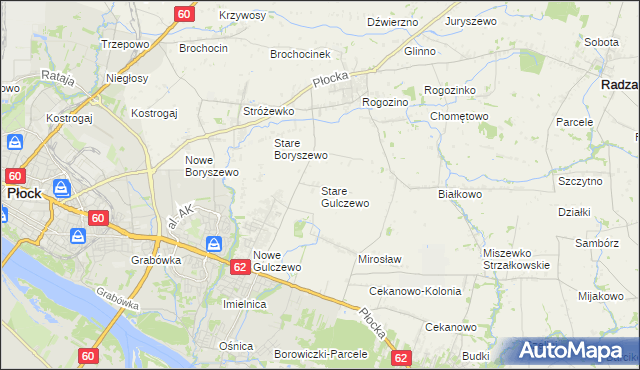 mapa Stare Gulczewo, Stare Gulczewo na mapie Targeo